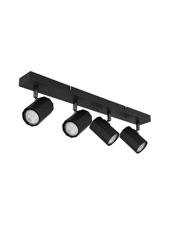 Globo Lighting Spot with 4 Lights in Black Color