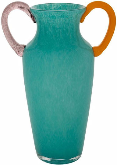 Handmade Glass Vase 21x14x31cm Light Blue