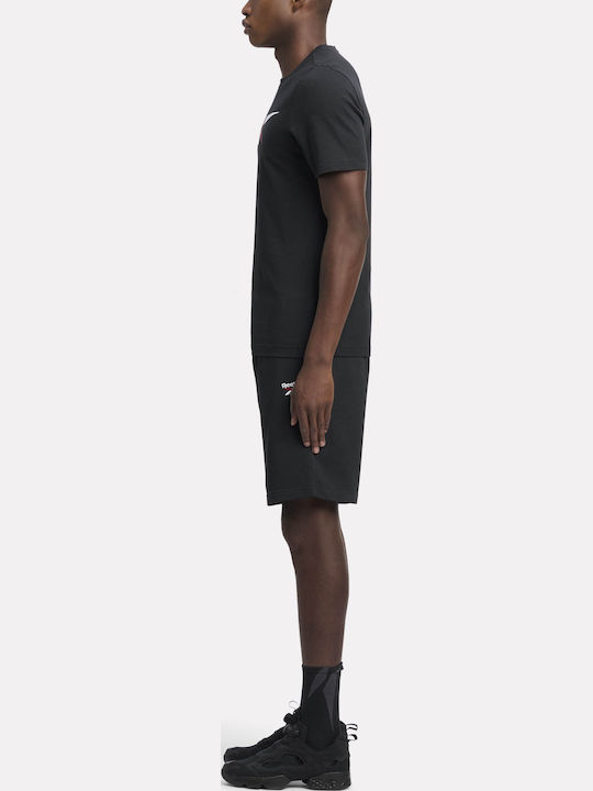 Reebok Men's Identity Small Logo Ft Short Black White