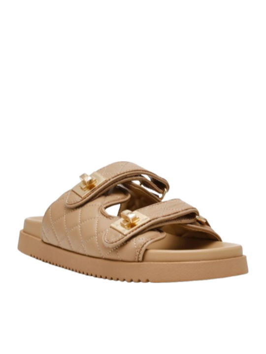 Steve Madden Schmona Δερμάτινα Σανδάλια Καφέ