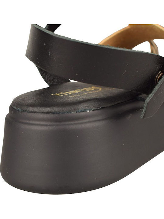Women's Flat Sandals Flatforms in Black Color
