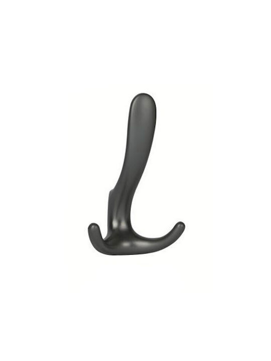 Import Hellas Wall Hanger 4254 Metal 3 Hooks Black