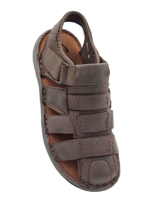 Leder Herrensandalen in Braun Farbe