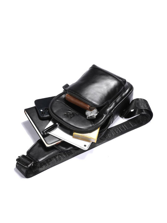 Leather Men's Bag Sling Black