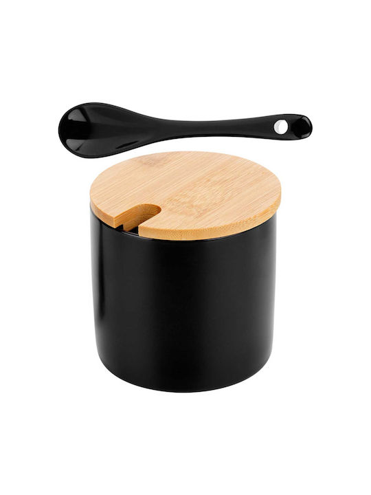 Black Ceramic Sugar Bowl Spoon 139681