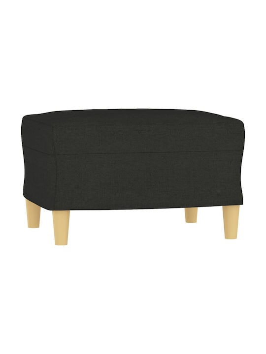 Living Room Furniture Set 2-Seater & 2-Seater & Stool Black
