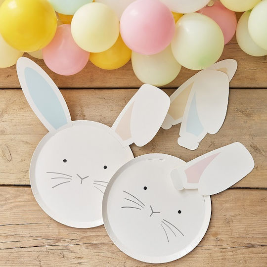 Ginger Ray Easter Bunny Πιάτο για Party 8τμχ