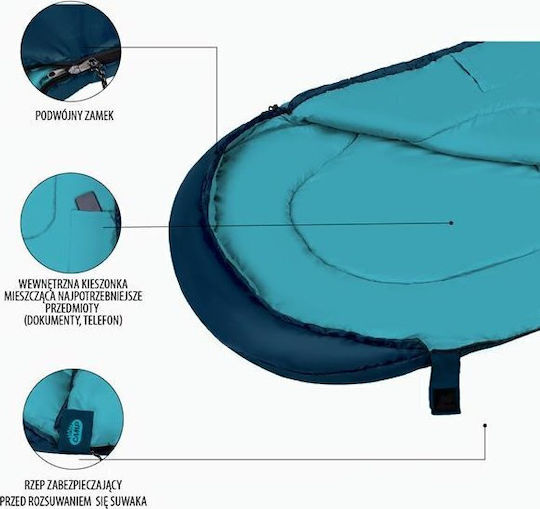Nils Sleeping Bag Single Summer Blue-teal