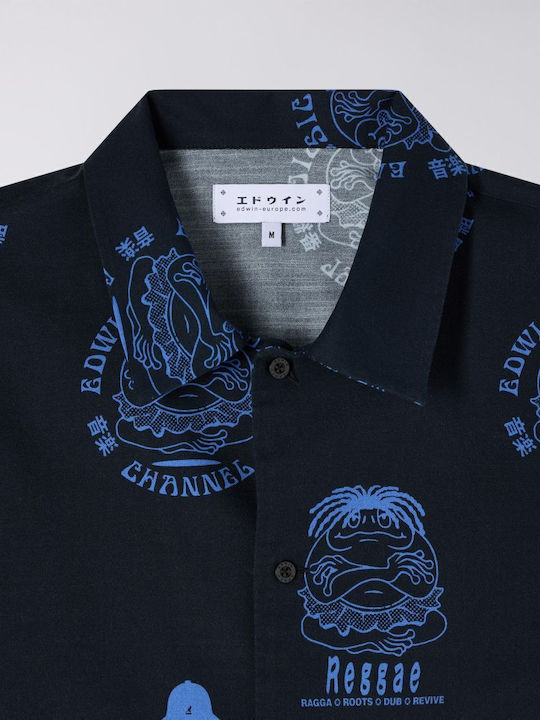 Emc Cu mânecă scurtă Denim Cămașă în Linie lată MULTICOLOR