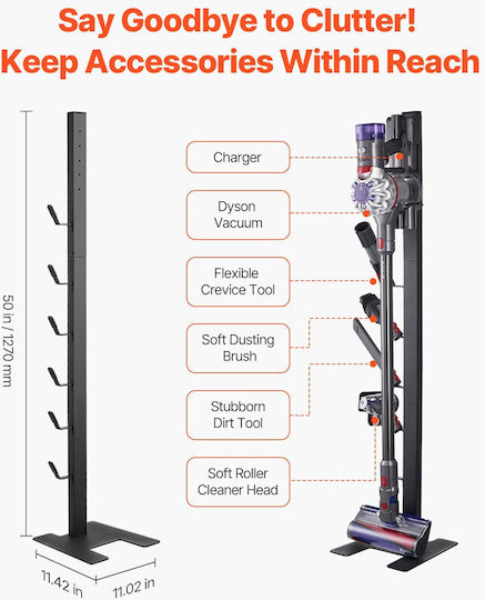Vevor Vacuum Base Storage Stand for Dyson Multi-models with 6 Hooks