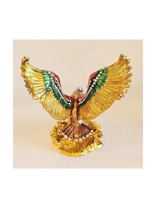 Decorative Multicolored Eagle Enamel Box with Rhinestones 12x7x15cm