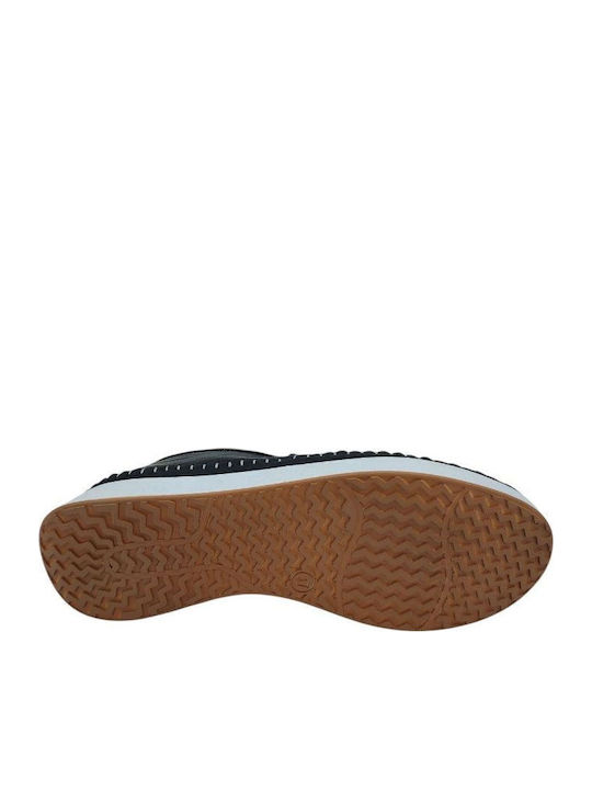 Ανατομικά Γυναικεία Slip-On Δερμάτινα Μαύρα