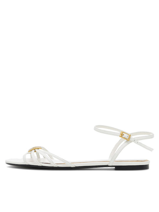 Flache Sandalen für Damen in Weiß Farbe