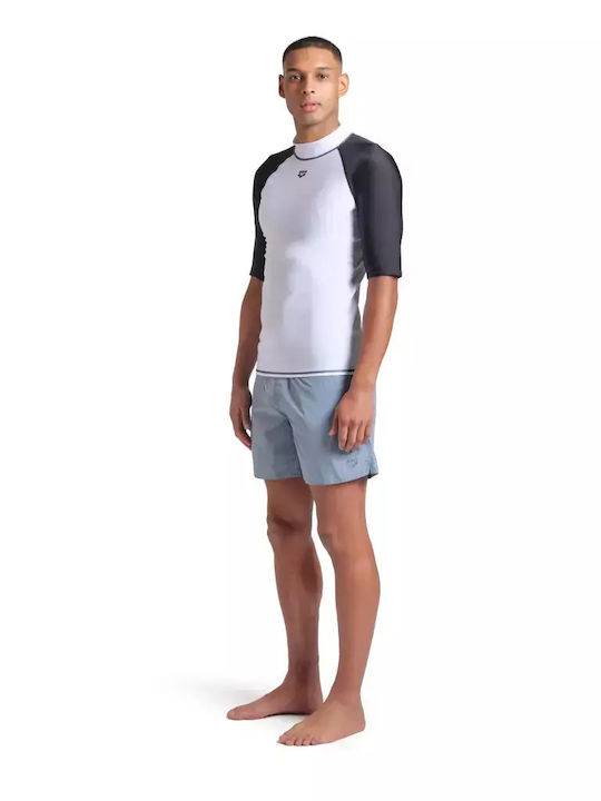 Arena Rash Vest UPF 40+ Men Short Sleeve Sun Protection Shirt White
