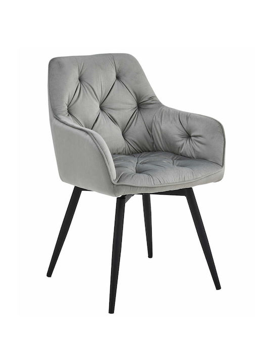 Jork360 Dining Room Velvet Chair Silver-gray 60x50x50cm