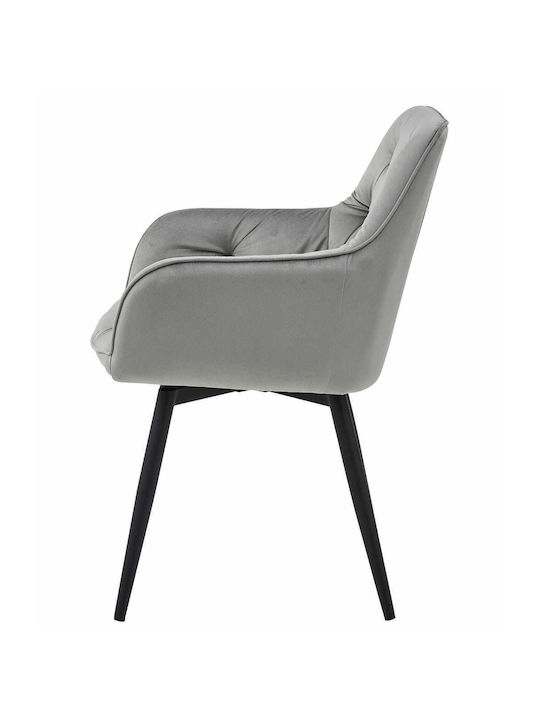 Jork360 Dining Room Velvet Chair Silver-gray 60x50x50cm