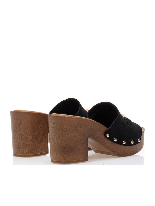 Mule cu Gros Toc în Culoare Negru