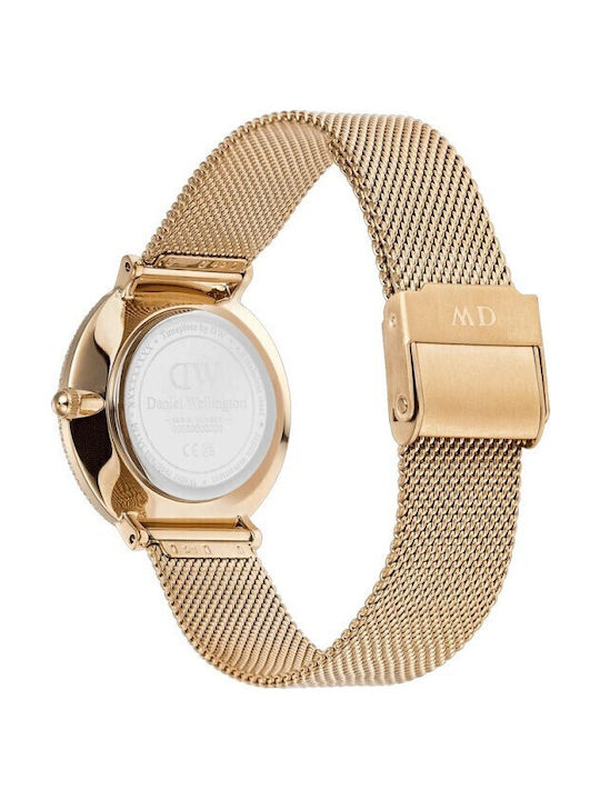 Daniel Wellington Melrose Women's Watch with Pink Gold Metal Bracelet