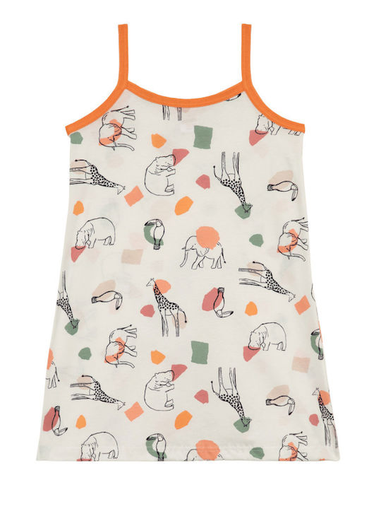 Minerva Παιδικό Νυχτικό Καλοκαιρινό Εκρού Nightgown Prints