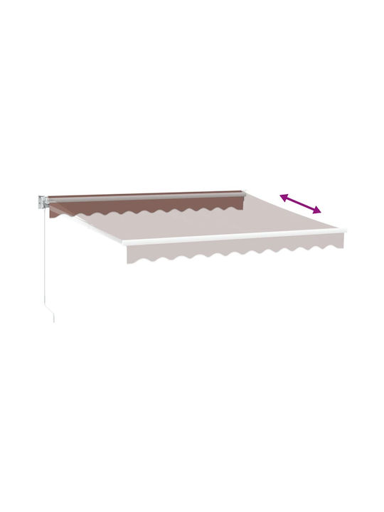 vidaXL Τέντα Βεράντας με Led Καφέ 3x2.5m