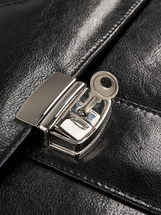 Leder Herrentasche Geldbörse Schwarz