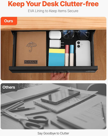 Vevor 40 cm Agenda Drawer Under Desk Drawer Space Saver Home Office