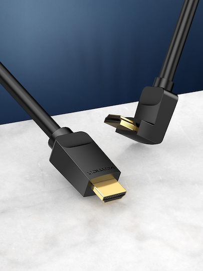 Vention HDMI 2.0 Premium High Speed 4K 60Hz HDR Angle Cable HDMI male - HDMI male 1m Μαύρο