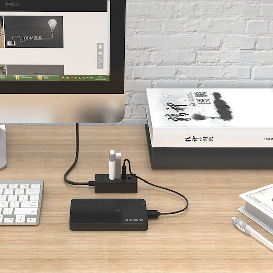 Orico USB-Hub mit 4 Anschlüssen USB 2.0 mit USB-A Anschluss