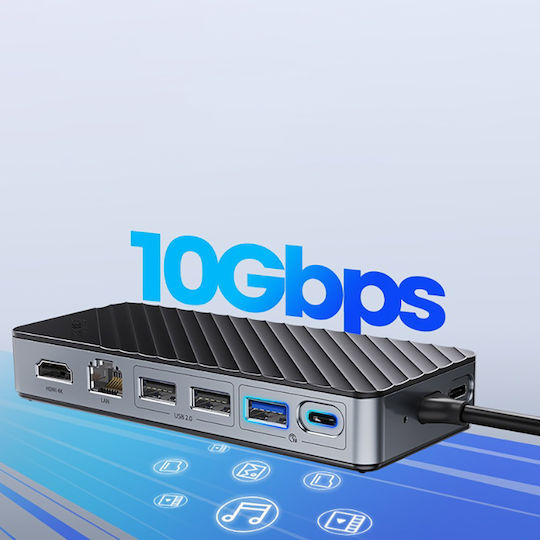 Orico USB-C Docking Station mit HDMI PD Ethernet Schwarz