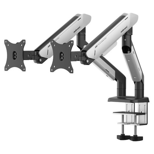 Anda Seat Stand Desk Mounted for 2 Monitors up to 42" with Arm (AD-W-A9-2S-BW)