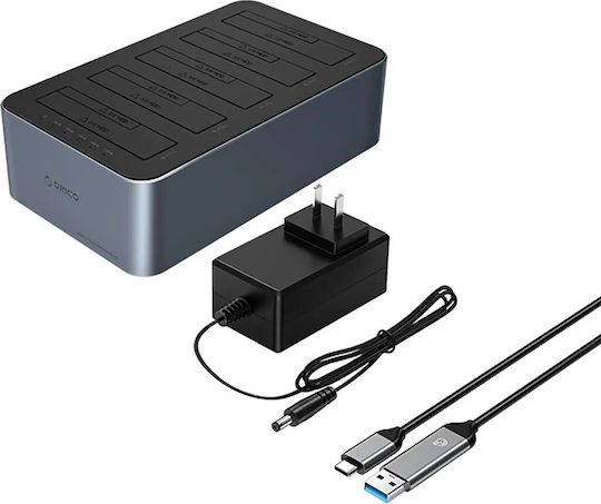 Orico Dockingstation für 5 Festplatten SATA 2.5" / 3.5" mit USB 3.2 / USB-C Verbindung (ORICO-6656C3-C-EU-GY-BP-HU)