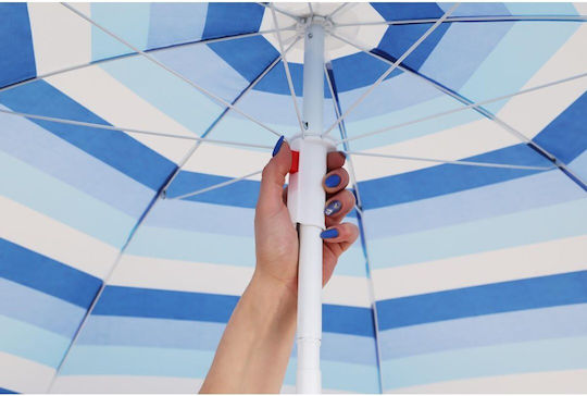 Enero Umbrelă Pliabilă De Plajă Diametru 1.8m Albastru Deschis