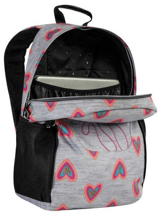Totto Hearts School Bag Backpack Elementary Grey