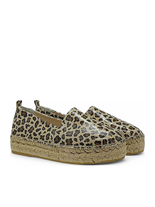 Lederne Damen Espadrilles LEOPARD