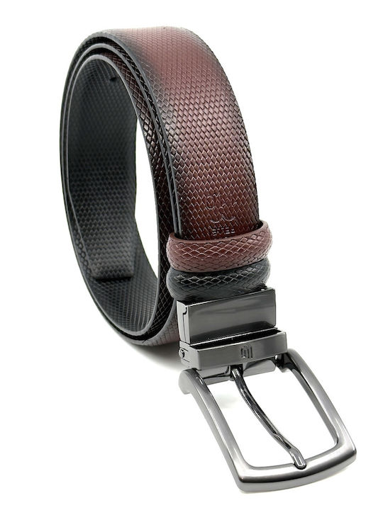 Men's Belt Leather Double Sided Black/Brown