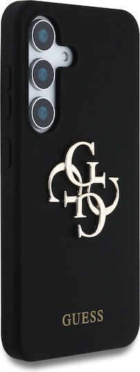 Guess Metal Logo Umschlag Rückseite Silikon Schwarz (Galaxy S25 Ultra,Samsung S25 Ultra)