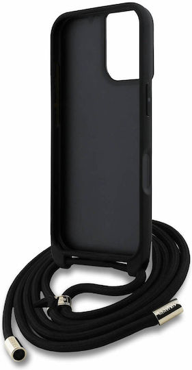 Guess Logo Umschlag Rückseite Synthetisches Leder mit Band Braun (iPhone 16)