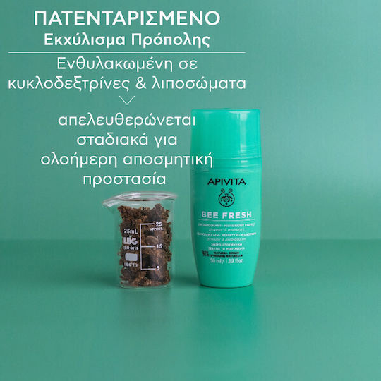 Apivita Bee Fresh Αποσμητικό 24h σε Roll-On Χωρίς Αλουμίνιο 2x50ml