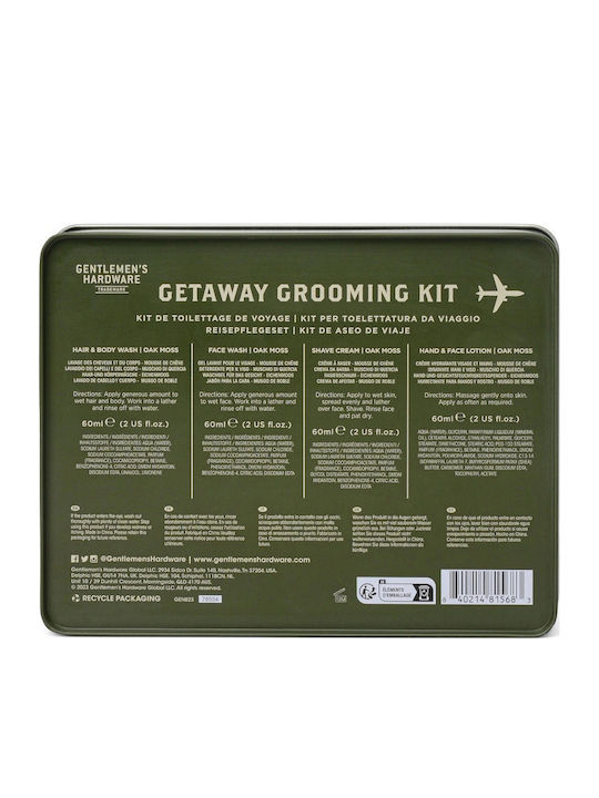 Gentlemen's Hardware Reiseset für Gesichtsreinigung & Reinigung Körperreinigung 4Stück