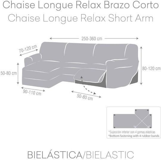 Eysa Roc Elastische Abdeckung für Ecksofa C/00 Light Beige 250εκ. 1Stück FC099170I