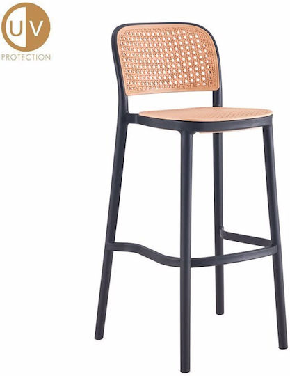 Barhocker aus Polypropylen Vienna Schwarz Natur 52,5x51x103cm Barhocker aus Polypropylen Vienna Schwarz Natur 52,5x51x103cm
