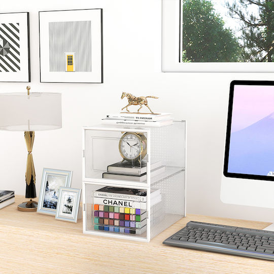 Bakaji Plastic Storage Box with Lid Transparent 35x25x19cm 12pcs