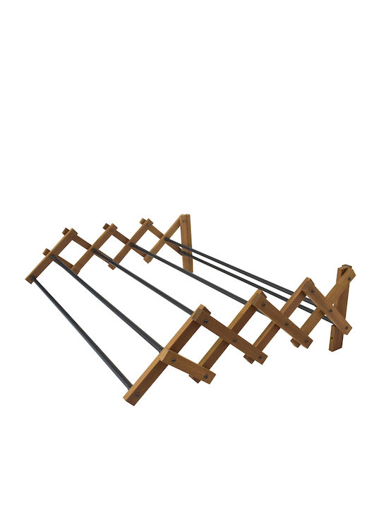 Sepio Wooden Folding Wall Mounted Clothes Drying Rack with Hanging Length 4.8m