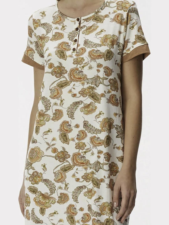 GoldenBay Nightgown Maternity & Nursing Beige