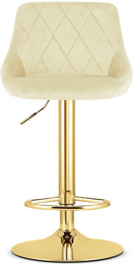 Stool Bar with Backrest Upholstered with Velvet Kast Beige Velvet 2pcs 40x34x49cm