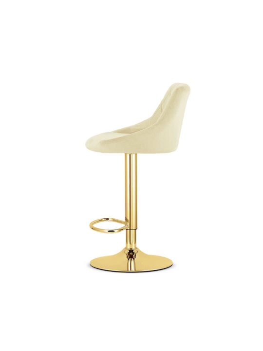 Stool Bar with Backrest Upholstered with Velvet Kast Beige Velvet 2pcs 40x34x49cm