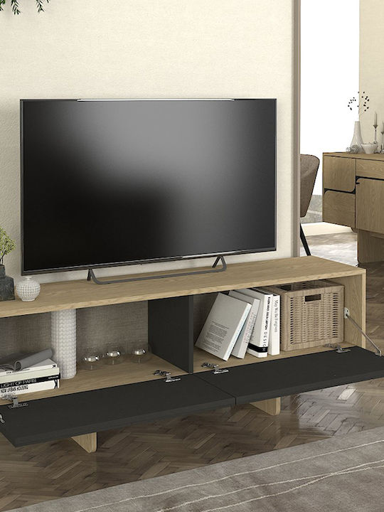 Σύνθετο Σαλονιού Lava Rota Oak - Ανθρακί Μ150xΒ35xΥ51.3εκ.
