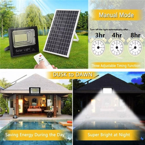 Foyu Ηλιακός Προβολέας LED 100W Ψυχρό Λευκό 6500K με Τηλεχειριστήριο