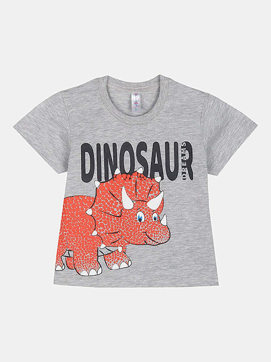 Dreams by Joyce Παιδική Πιτζάμα Καλοκαιρινή Γκρι Dinosaur