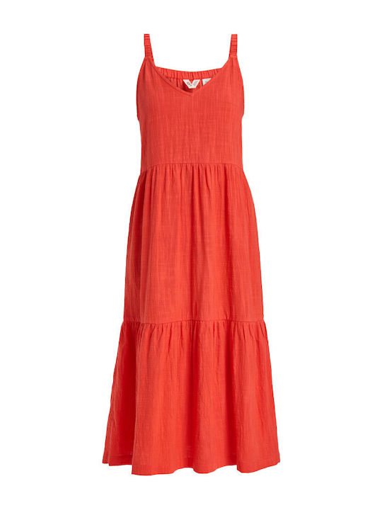 Waiting Summer Midi Dress Red